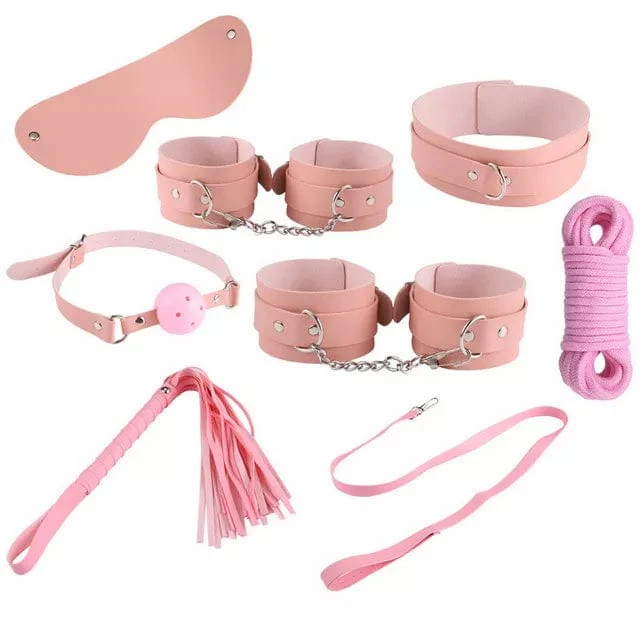 7945DL Captured Damsel Pink 8 Pc Bondage Fantasy Kit