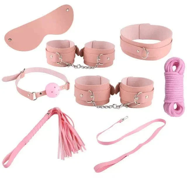 7945DL-SIS Captured Sissy Damsel Pink 8 Pc Bondage Fantasy Kit