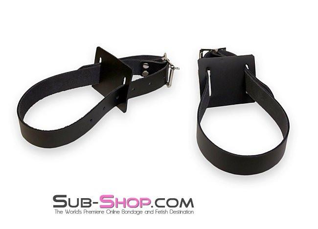 0749A Chair and Bedpost Bondage Straps Pair, Black Leather - Image 4