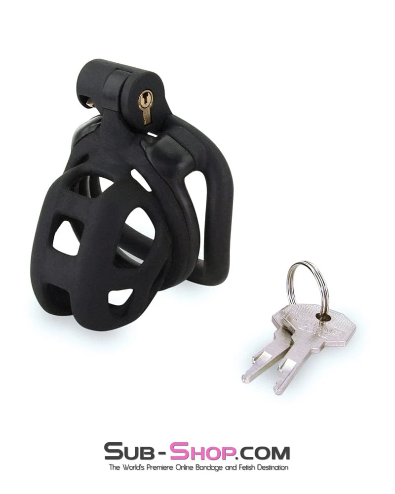 7415M Chastity Games Locking Cock Cage, Short Length - Image 4