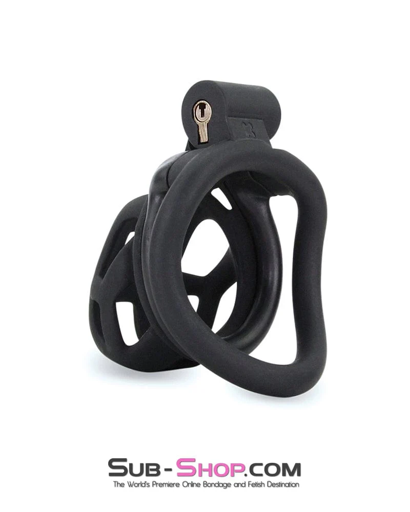 7415M Chastity Games Locking Cock Cage, Short Length - Image 5