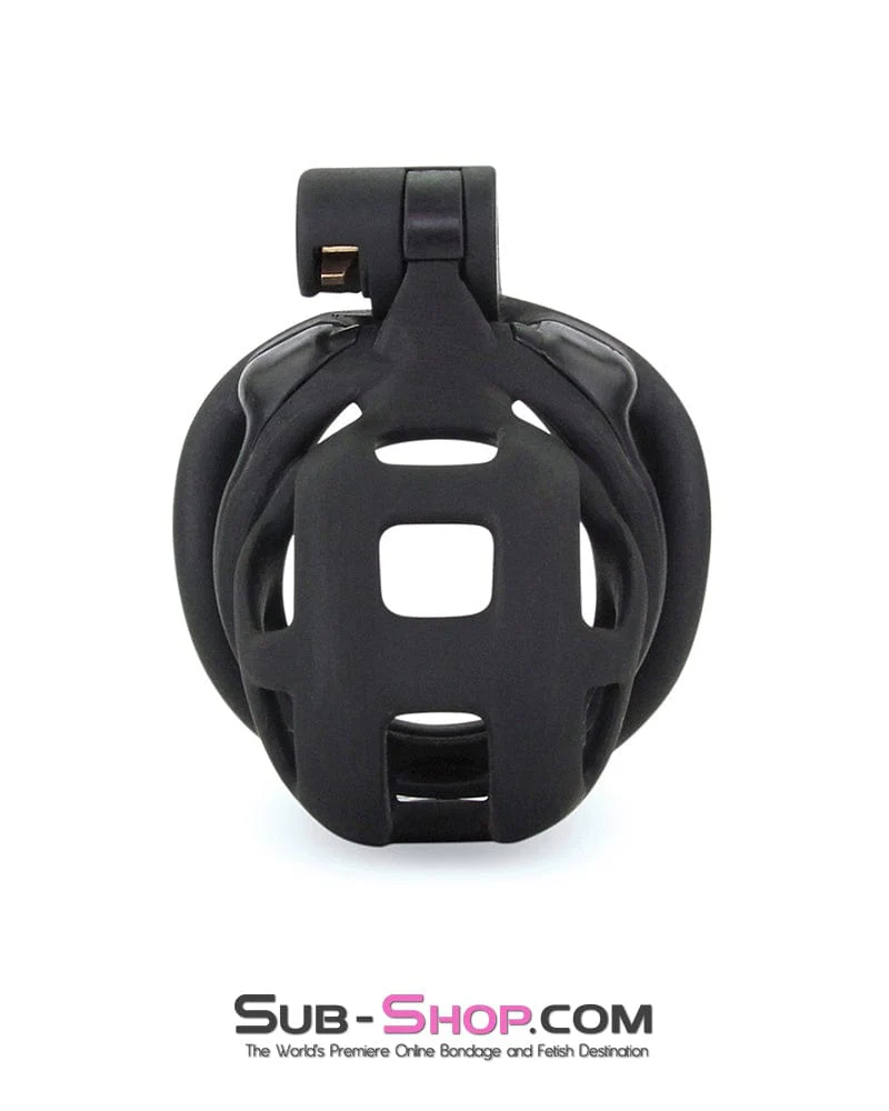 7415M Chastity Games Locking Cock Cage, Short Length - Image 6