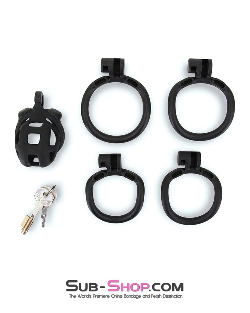 7415M Chastity Games Locking Cock Cage, Short Length - Image 7