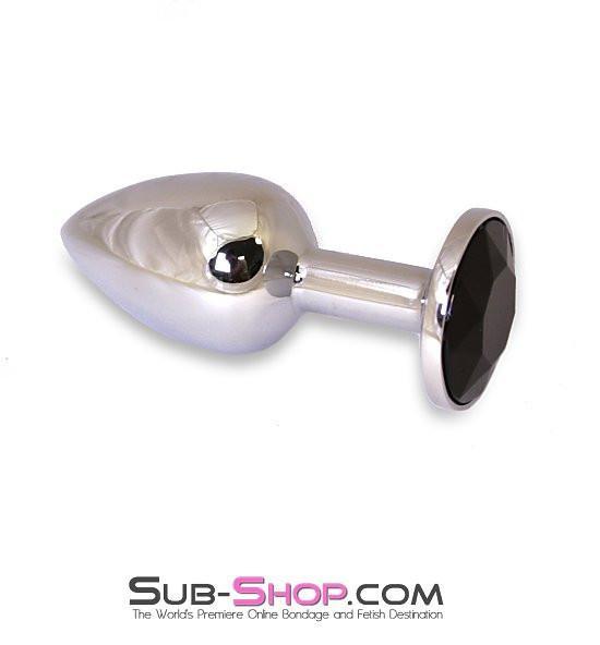 7205AE Chrome and Crystal Anal Plug, Small Plug, Black Crystal - BLACK FRIDAY PREVIEW ✨