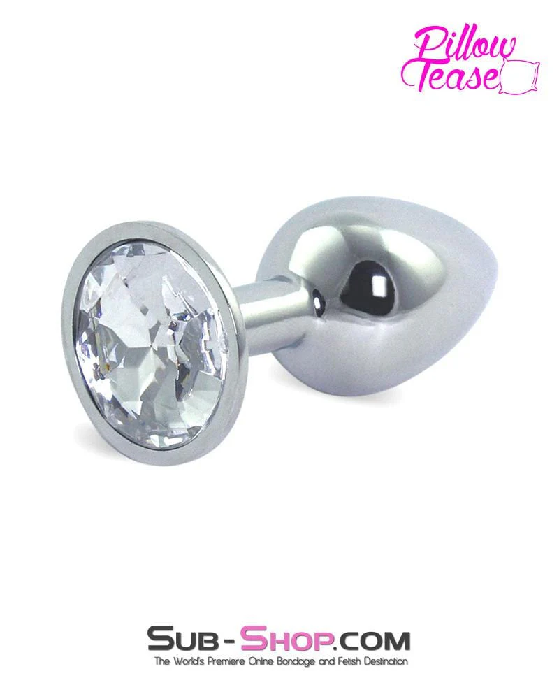 2307HS Chrome and Crystal Anal Plug, Small Plug, Diamond Crystal - SPECIAL OFFER!