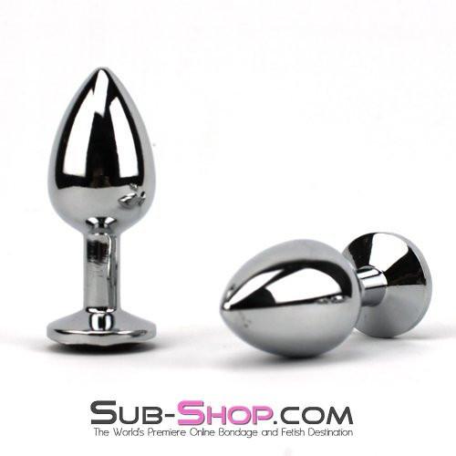 1853M Chromed Aluminum Light Weight Rhinestone Crystal Tipped Butt Plug, Medium - MEGA Deal - Image 15