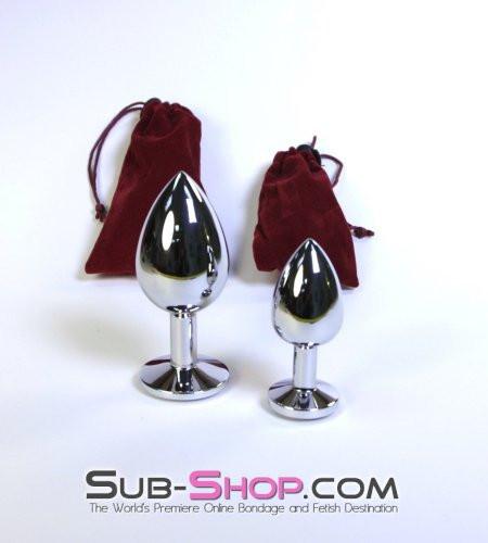 2308HS-SIS      Chromed Steel Crystal Sissy Damsel Anal Plug, Large Plug, Diamond Crystal - Image 4