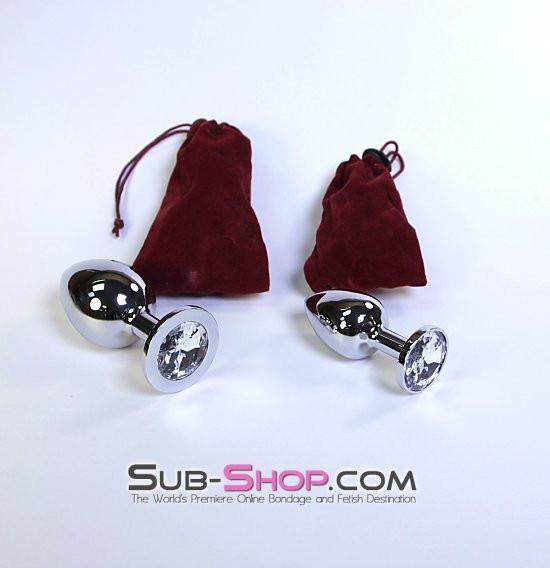 2308HS-SIS      Chromed Steel Crystal Sissy Damsel Anal Plug, Large Plug, Diamond Crystal - Image 5