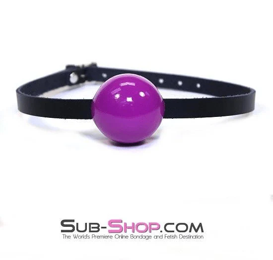 0197A      Classic Ball Gag Strap, Violet Obsession Ball - Image 2