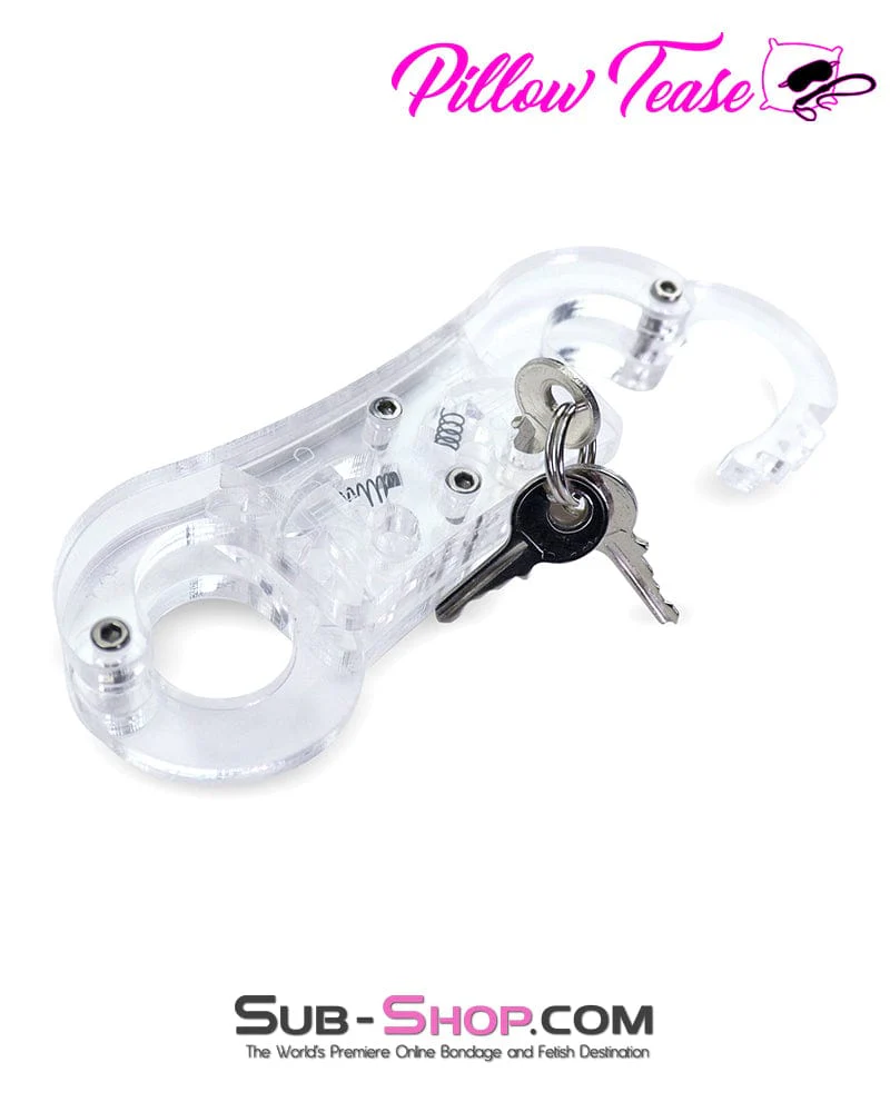 9931AE      Clear Locking Thumb Cuffs - Image 2