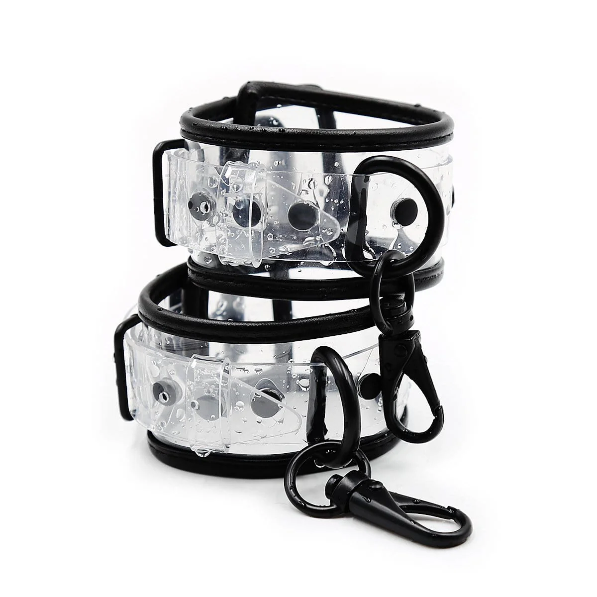 1829MQ      Clearly Comfy Wrist Cuffs with Black Hardware, Padded Edge and Connection Clips - Image 6