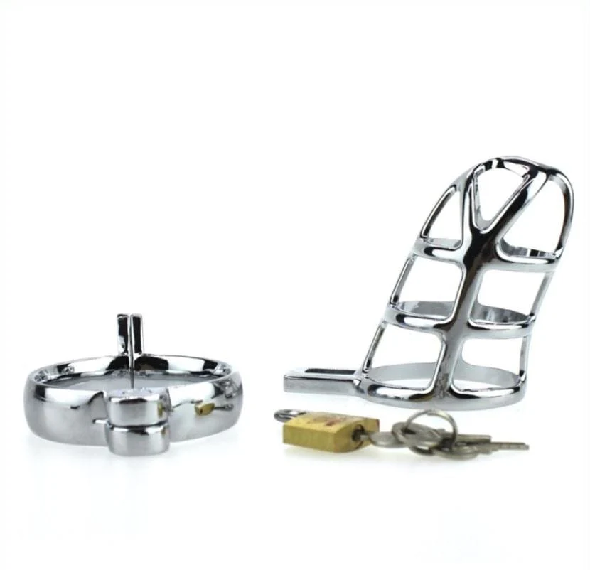 8707HS Cock Tease Locking Steel Male Chastity Set - Image 7