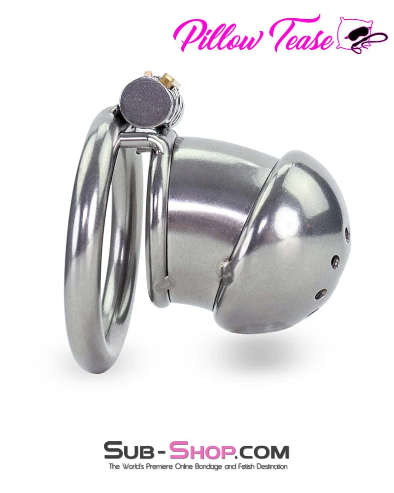 1875AR Cock Torment Locking Steel Chastity Cock Cage - Image 3