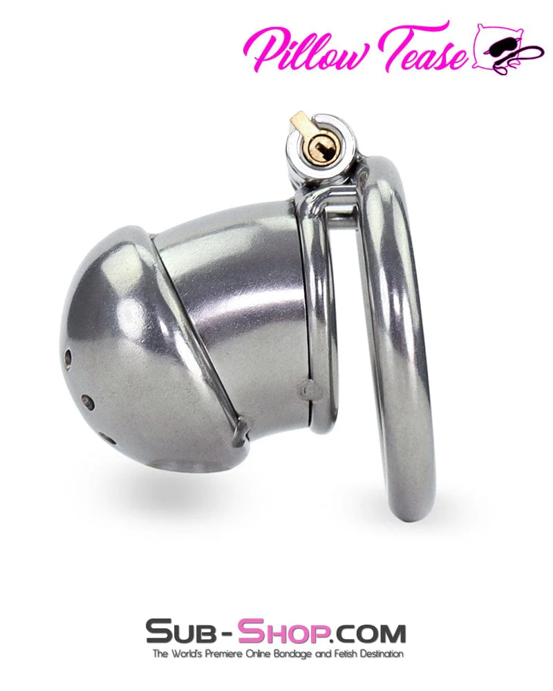 1875AR Cock Torment Locking Steel Chastity Cock Cage - Image 5