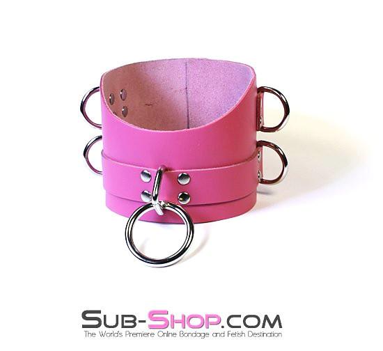 1659A-SIS Controlled Sissy Boy Hot Pink Leather Female BDSM Bondage Accessory Posture Collar - Image 6