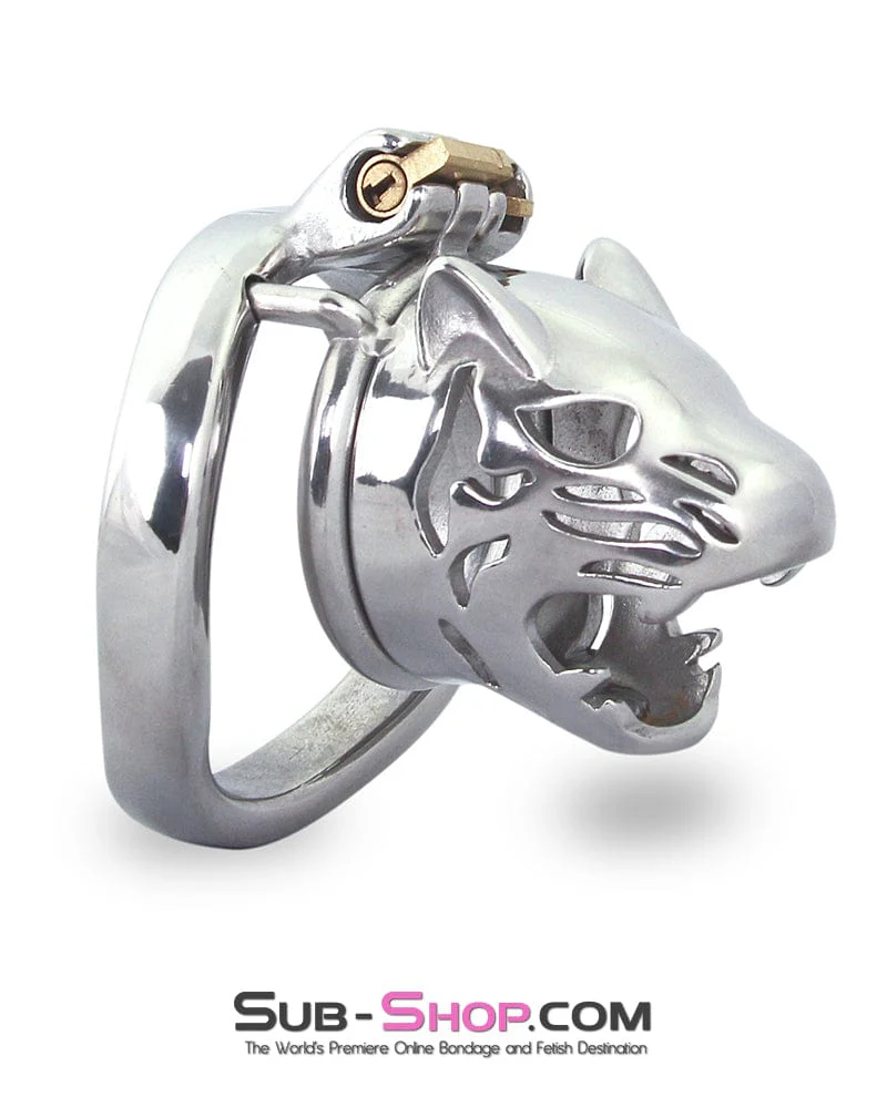 6792M Crouching Tiger Steel Chastity Cock Cage - Image 5
