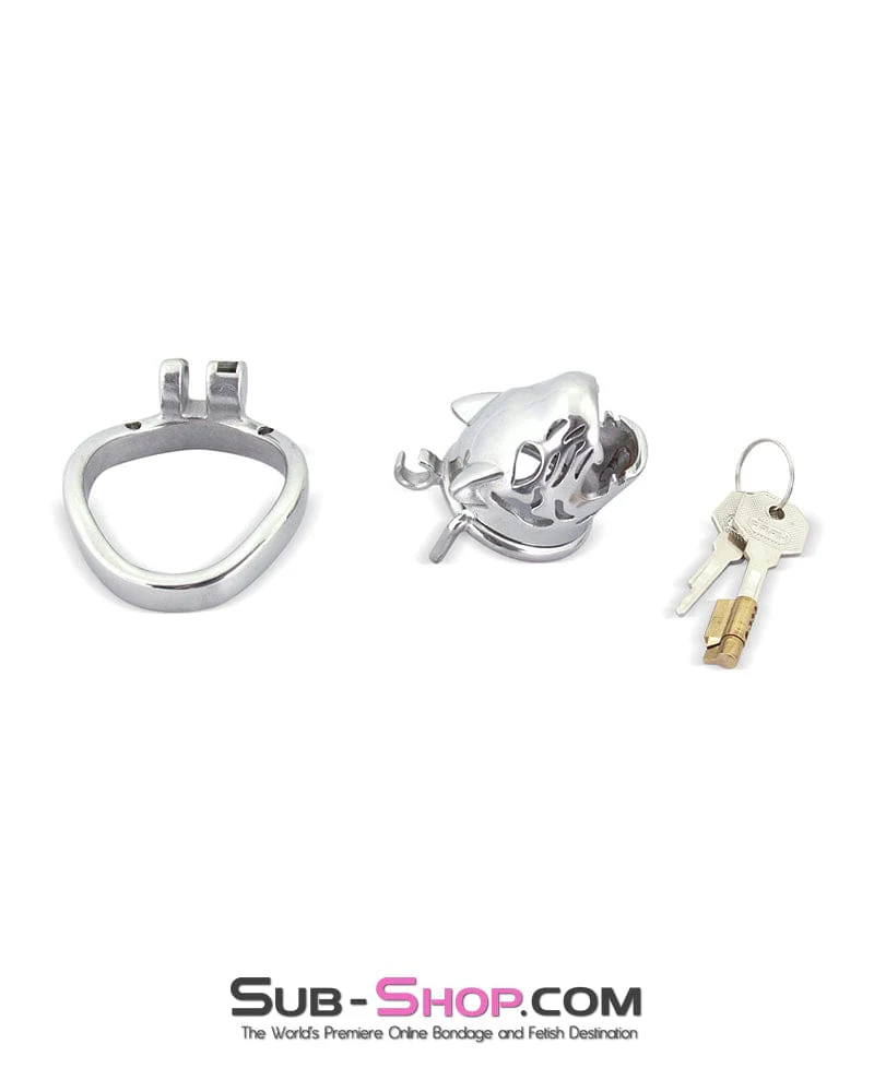 6792M Crouching Tiger Steel Chastity Cock Cage - Image 6