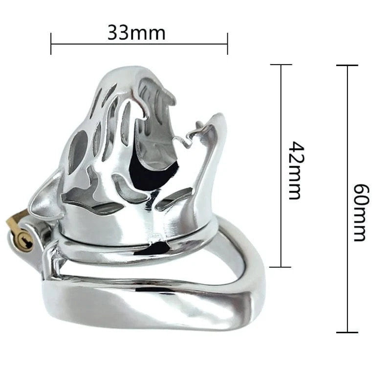 6792M Crouching Tiger Steel Chastity Cock Cage - Image 8