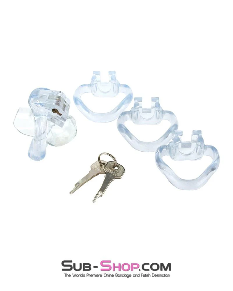 1578AR Cuckold Mini Clear High Security Locking Male Chastity - Image 5