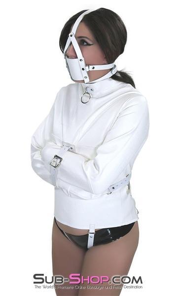 9765M     Cute But Psycho White PVC Straitjacket - Image 10