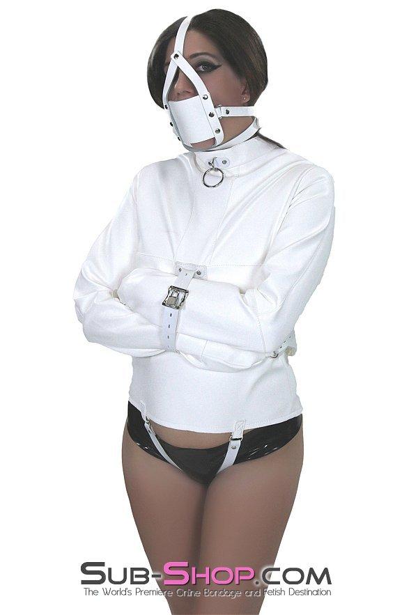 9765M     Cute But Psycho White PVC Straitjacket - Image 12