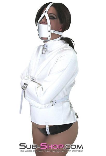 9765M     Cute But Psycho White PVC Straitjacket - Image 7