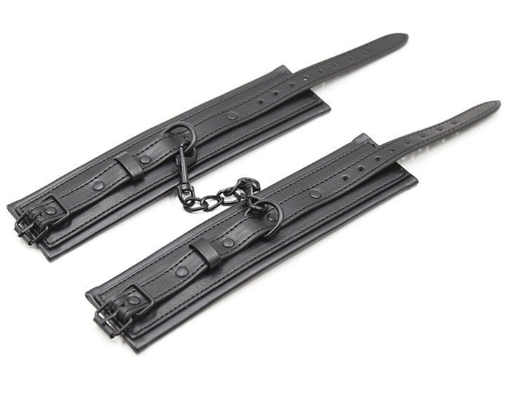 7389M      Dark Side Padded Matte Black Wrist Bondage Cuffs - Image 10