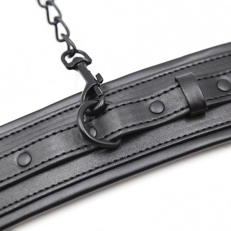7389M      Dark Side Padded Matte Black Wrist Bondage Cuffs - Image 6