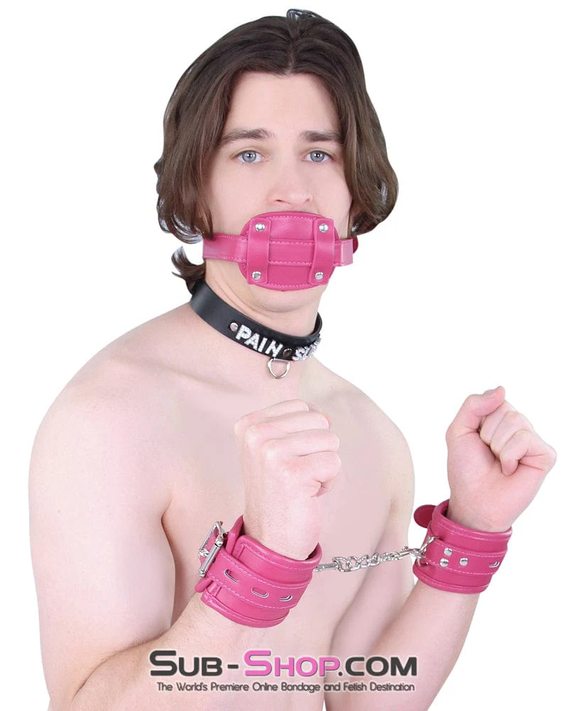 9054DL Deep Throat Sex Bomb Pink Locking 4" Long Rubber Penis Gag - Image 18