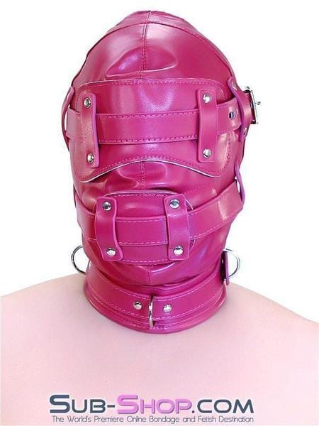 9719DL      Deep Throat Locking Hood with Removable Blindfold and 4" Penis Gag - Image 2