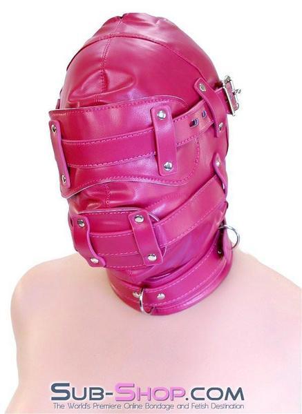 9719DL      Deep Throat Locking Hood with Removable Blindfold and 4" Penis Gag - Image 5