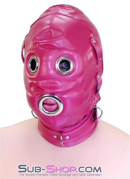 9719DL      Deep Throat Locking Hood with Removable Blindfold and 4" Penis Gag - Image 9