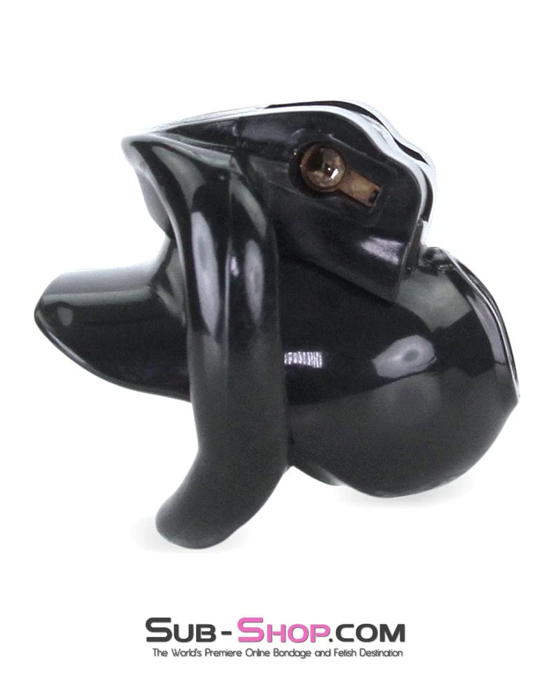 0643M Defiant Mini Black Locking Chastity Cock Cage - Image 7