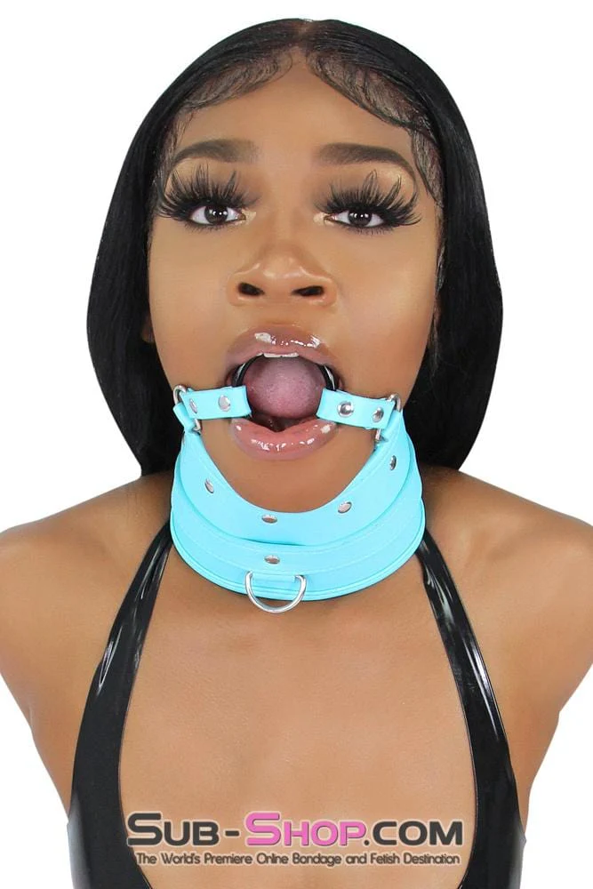 1882MQ      Diamond Blue Posture Collar with Ring Gag - Image 3