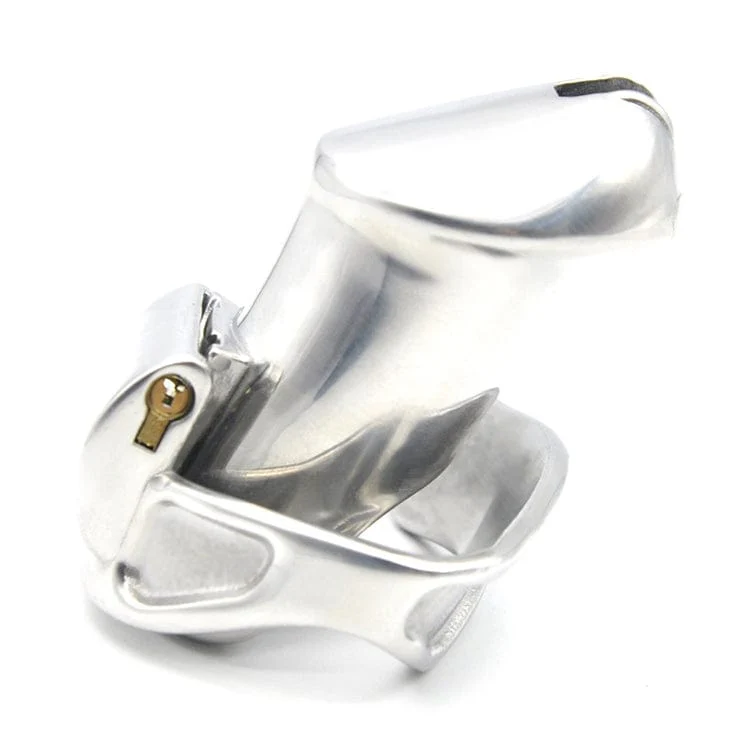 2709M Dick Steele Long High Security Chastity Cock Cage with Small Cock Cuff - Image 2