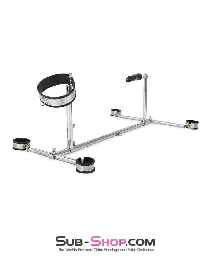 6916M Dildo Stockade with Rubber Lined Collar, Wrist and Ankle Cuffs - Image 2
