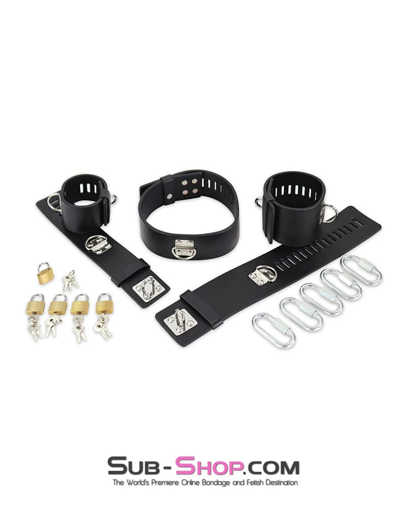 6916M Dildo Stockade with Rubber Lined Collar, Wrist and Ankle Cuffs - Image 21