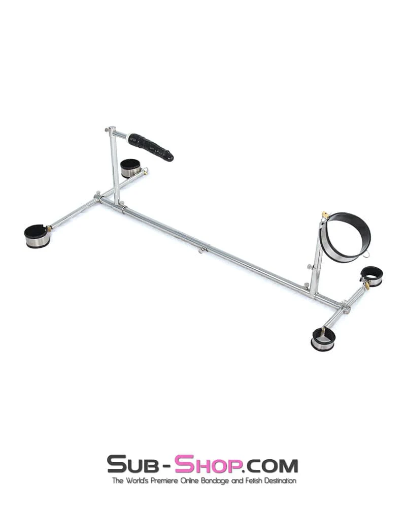 6916M Dildo Stockade with Rubber Lined Collar, Wrist and Ankle Cuffs - Image 4