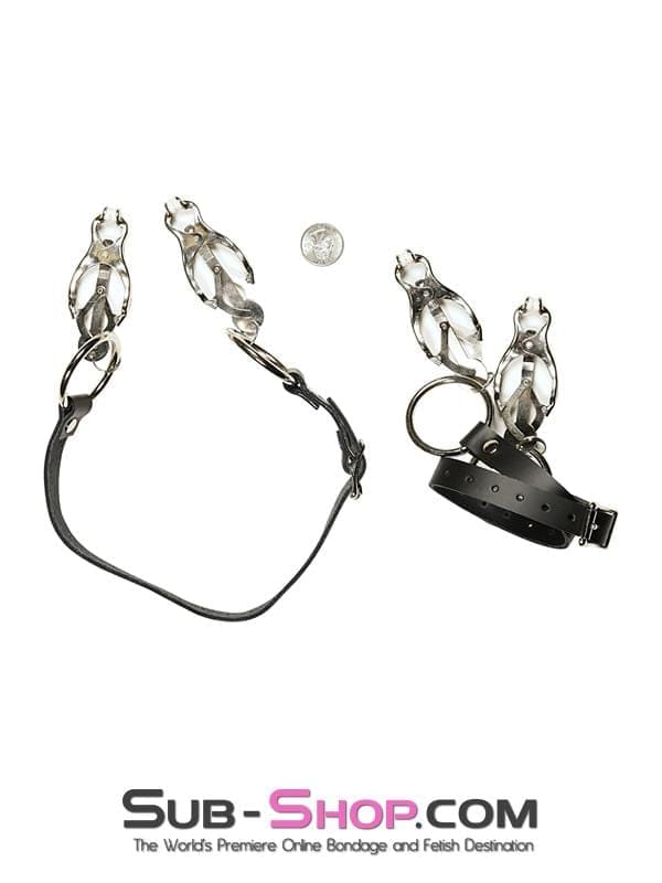 2777A Don't be Shy Adjustable Thigh Strap Pussy Spreader Clover Clamps Set - Image 18