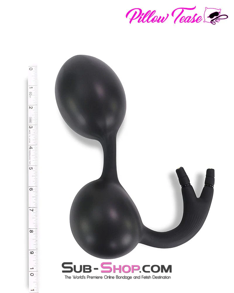 5722M      Double Bulb Inflatables Silicone Butt Plug with 2 Removable Pumps - Image 3