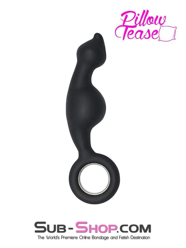 1650M      Double Bulb Silicone Anal Massager with Metal Pull Ring - LAST CHANCE - Final Closeout! - Image 6