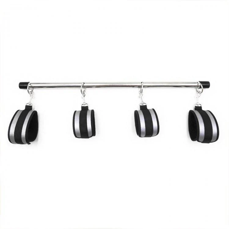 7802M      Double Spreader Bar Collar, Wrist and Ankle Total Bondage Kit with Removable Cuffs - Image 13