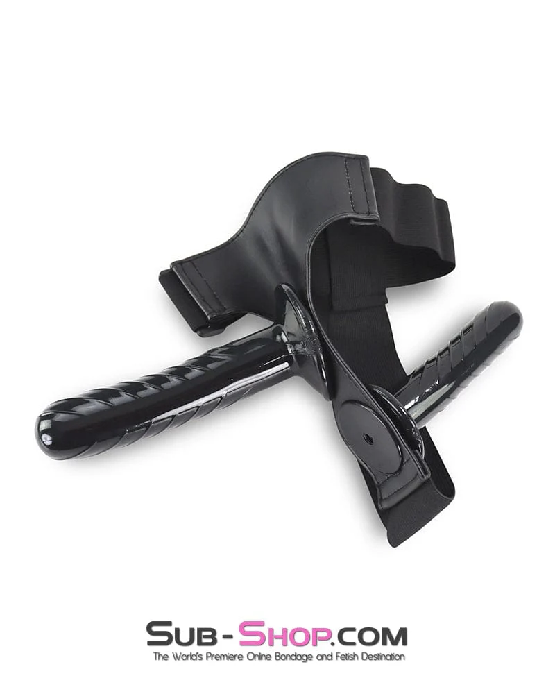1349DL      Double Strap On Harness with Internal and External Silicone Dildos - Image 5