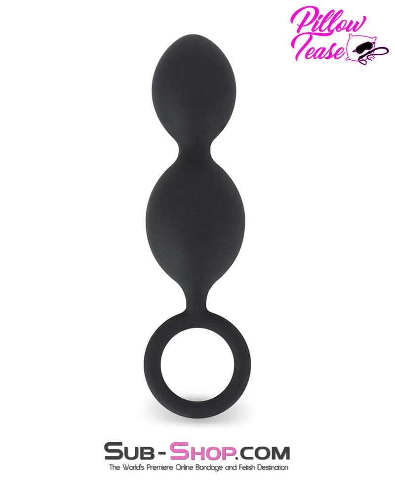 7836M      Dual Ball Silicone Anal Beads with Pull Ring
