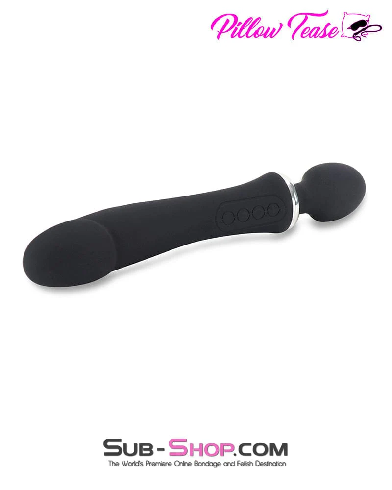 7805M      Dual Motor 12 Function Double Penetration Heating Silicone Wand Vibrator - Image 3