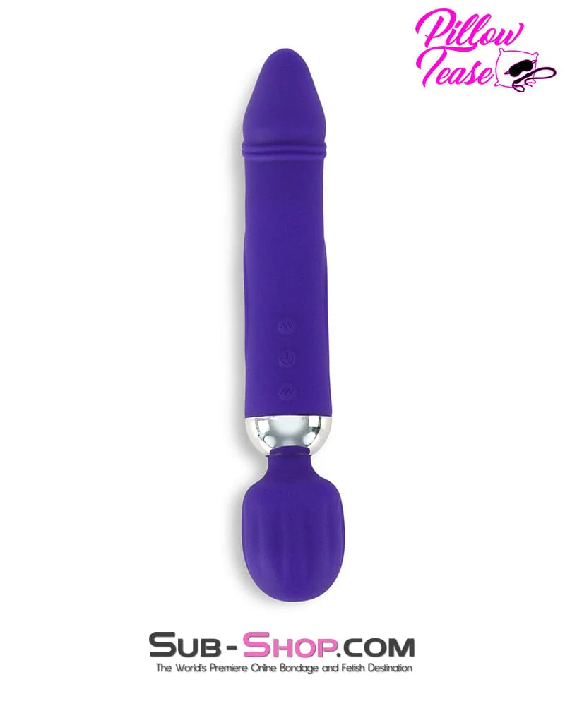 7892M      Dual Motor 12 Function Waterproof Wand Massager with Dildo Head - Image 3