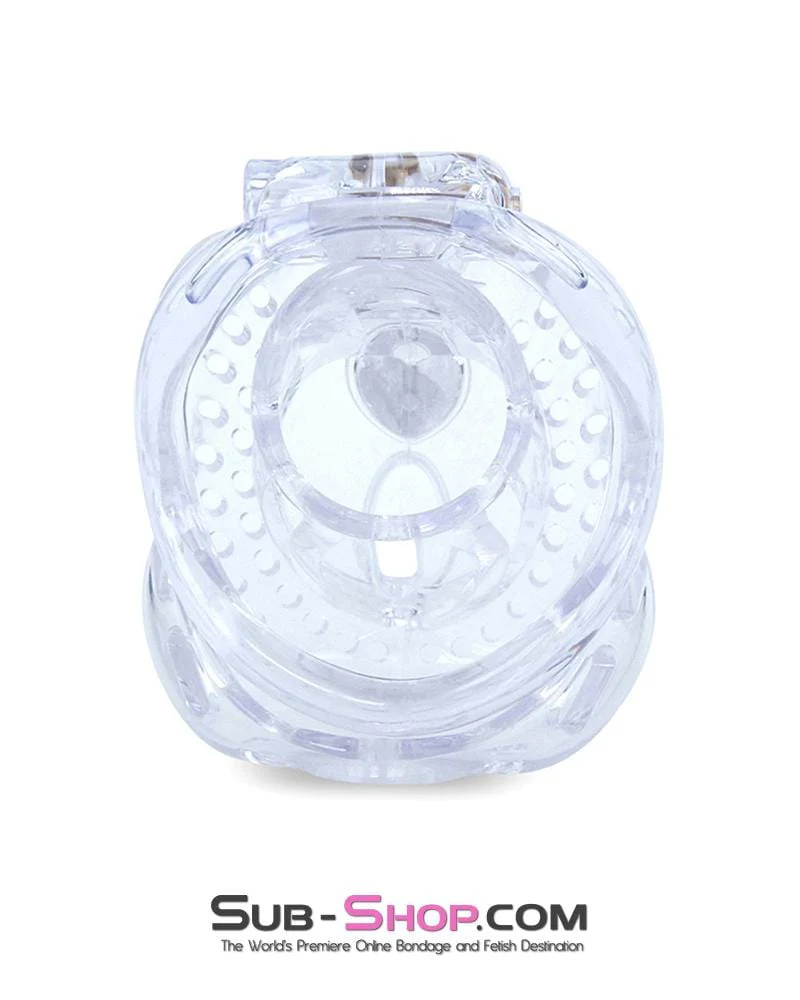 1583AR Small Dungeon Cage Clear High Security Full Coverage Male Chastity Device - Image 3
