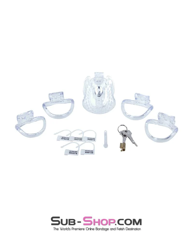 1583AR Small Dungeon Cage Clear High Security Full Coverage Male Chastity Device - Image 5
