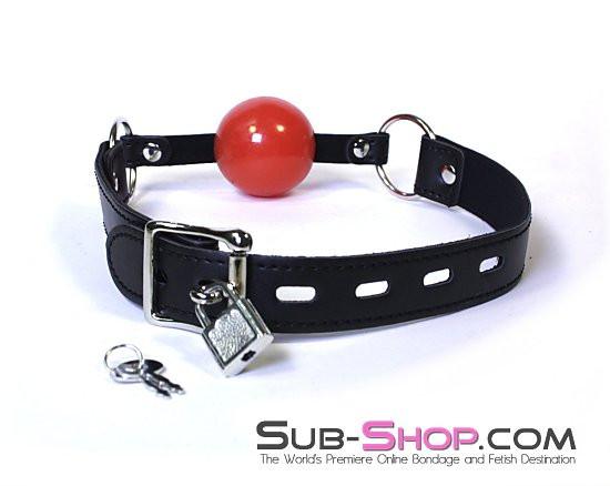 0534LT      Easy Does It Small Red Locking Ballgag - Image 8