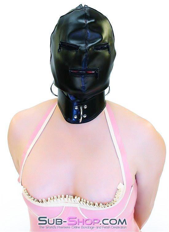 7803DL Enslaved Full Hood with Collar, Zipper Eyes and Mouth - Image 13